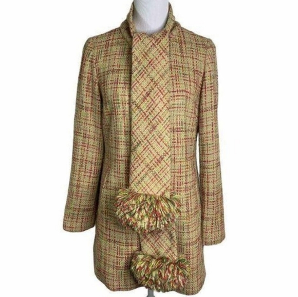 SOLD Anthropologie Pom Pom Coat Elevenses Coat Size L - Picture 2 of 8